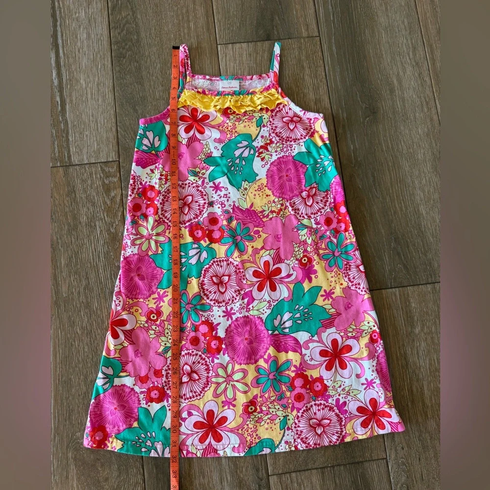 Hanna Andersson girls pink floral sundress 100% cotton size 140 (US 10)